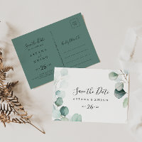 Summer Green Eukalyptus Horizontal Save the Date