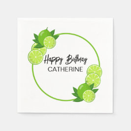 Summer Green Limon Citrus Geburtstag Serviette
