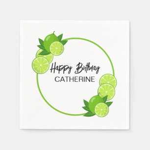 Summer Green Limon Citrus Geburtstag Serviette
