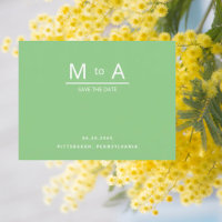 Summer Green Monogram Save the Date