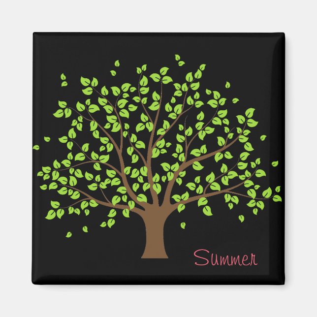 Summer Green Tree Magnet (Vorne)