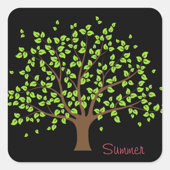 Summer Green Tree Sticker (Vorderseite)