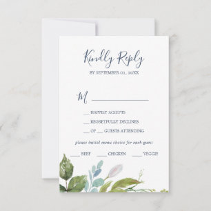 Summer Greenerity Menü Auswahl RSVP Karte