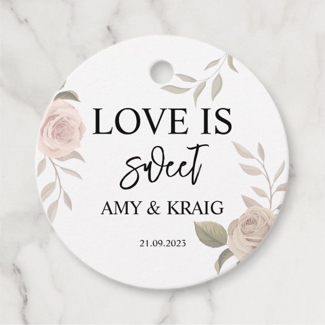 Summer Greenerity Wedding Willkommenspende Geschenkanhänger (Vorderseite)