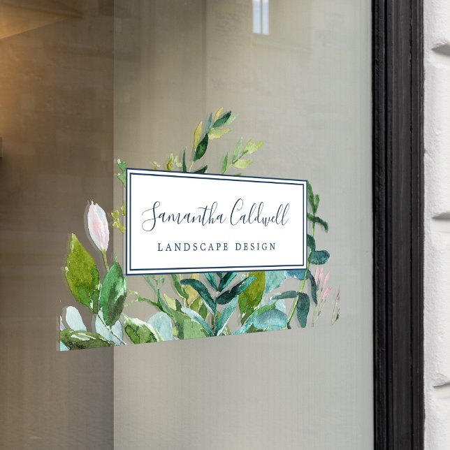 Summer Greenery Business Door Window Cling Fensteraufkleber (Von Creator hochgeladen)