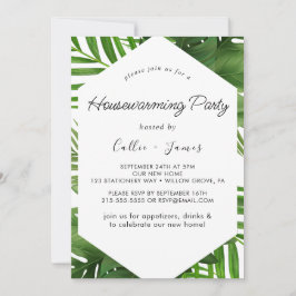 Summer Greenery Diamond Wreath Housewarming Party Einladung