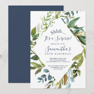 Summer Greenery Diamond Wreath Überraschung Party Einladung