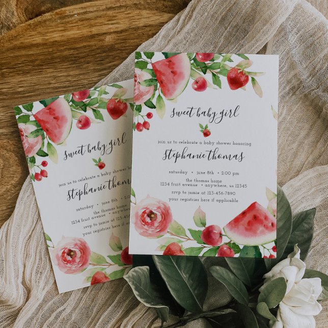 Summer Greenery Fruit Baby Dusche Einladung (Von Creator hochgeladen)