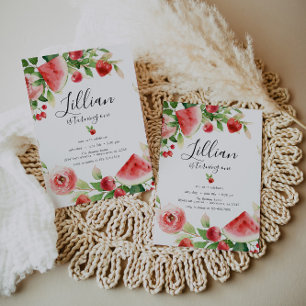 Summer Greenery Fruit Geburtstag Einladung