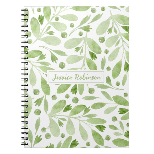 Summer Greenery Personalisiert Spiral Notizblock (Vorderseite)