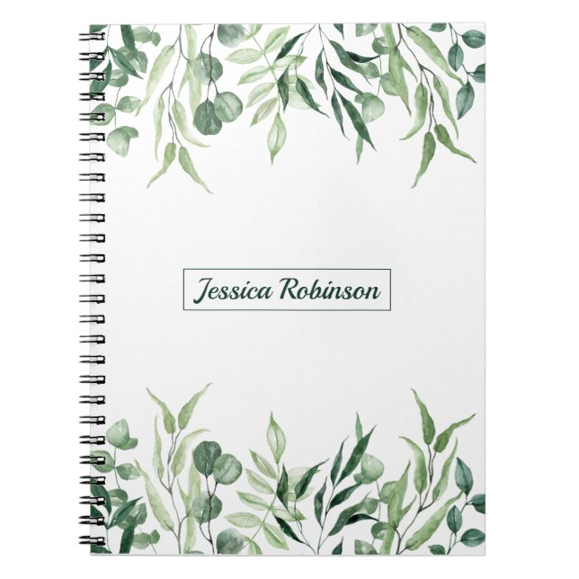 Summer Greenery Personalisiert Spiral Notizblock (Vorderseite)