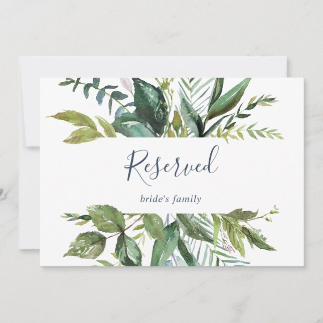 Summer Greenery Reserved Sign (Vorderseite)