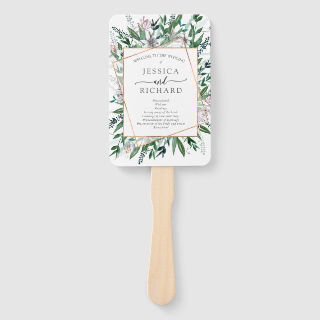 Summer Greenery rustikaler Rahmen, Handfan Fächer (Vorderseite)