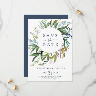 Summer Greenery Save the Date Card