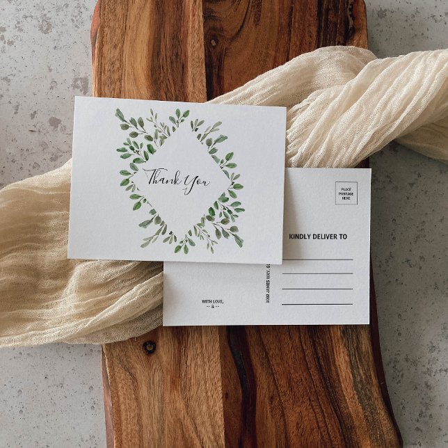 Summer Greenery Tropical Eukalyptus Vielen Dank Postkarte (Von Creator hochgeladen)