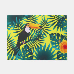 Summer Greenery Tropical Toucan Jungle Foliage Fußmatte