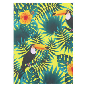 Summer Greenery Tropical Toucan Jungle Foliage Tischdecke