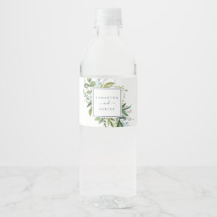 Summer Greenery Wedding Wasserflaschenetikett
