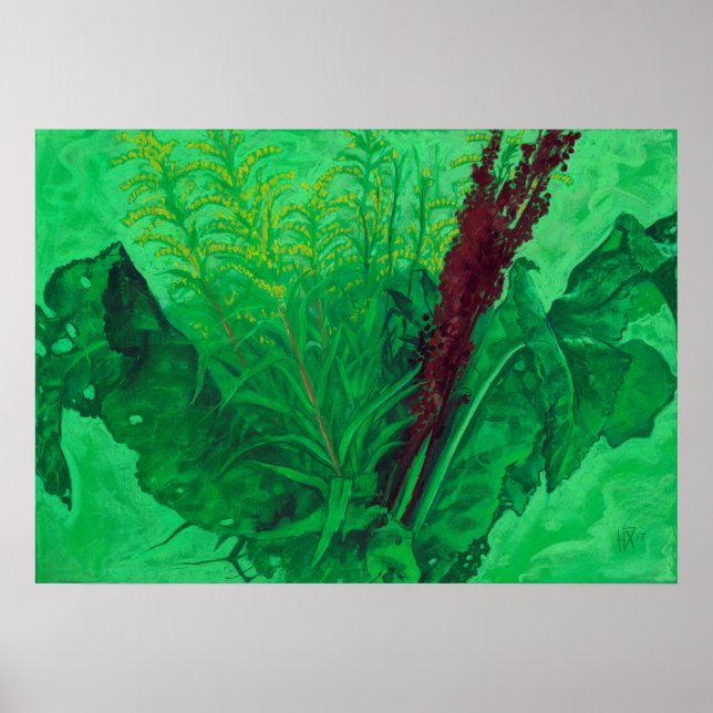 Summer Greenery Wildblumen Blumenbemalung Poster (Vorne)