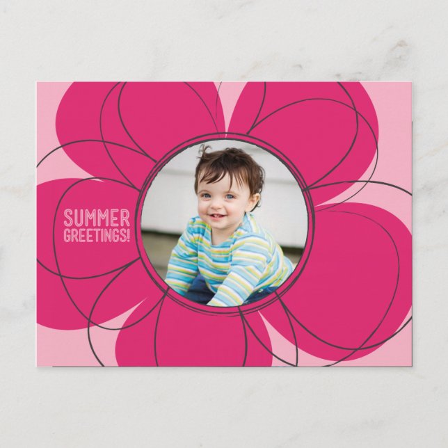 Summer Greetings Bloom Postkarte (Vorderseite)