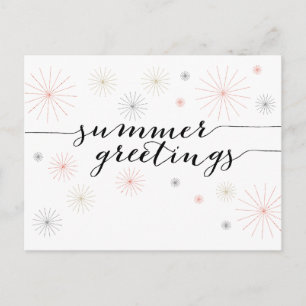 Summer Greetings Fireworks Postkarte