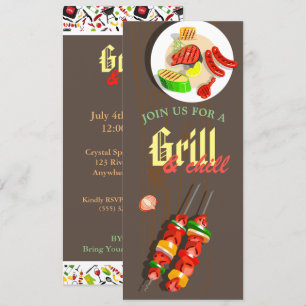 Summer GRILLEN Cookout Grillen Outdoor Party Einladung