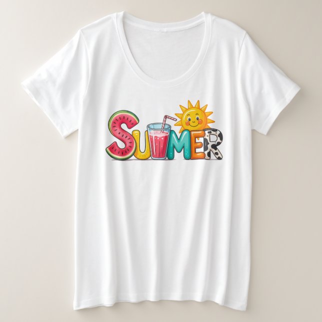 Summer  große größe T-Shirt (Design vorne)
