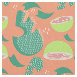 Summer Guava Grüne Muster Orange Pink Green Stoff
