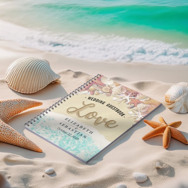 Summer Guestbook Summer Beach Starfish Muscheln Notizblock (Von Creator hochgeladen)