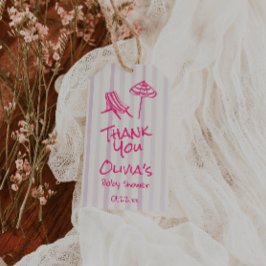 Summer Hand Drawing Pink Baby On Board Baby Dusche Geschenkanhänger