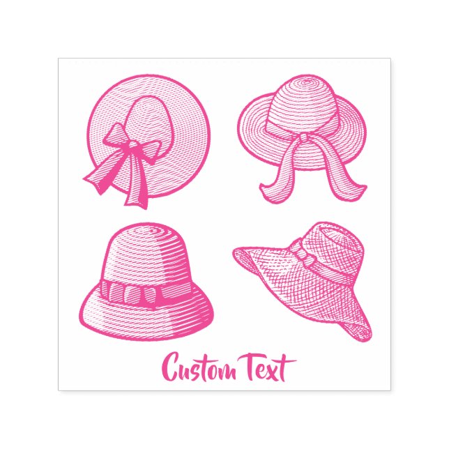 Summer Hats Pink Permastempel (Design)