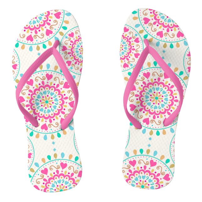 Summer Heart Mandala Flip Flops (Fußbett)