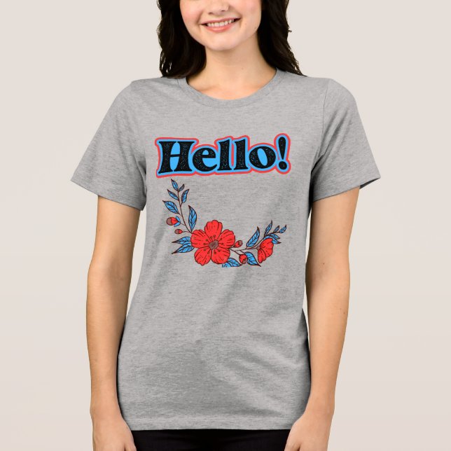 Summer Hello Women's Blume Tri-Blend Shirt (Vorderseite)