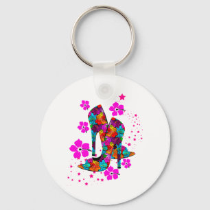 Summer High Heel Shoes Hot Pink Blume Schlüsselanhänger