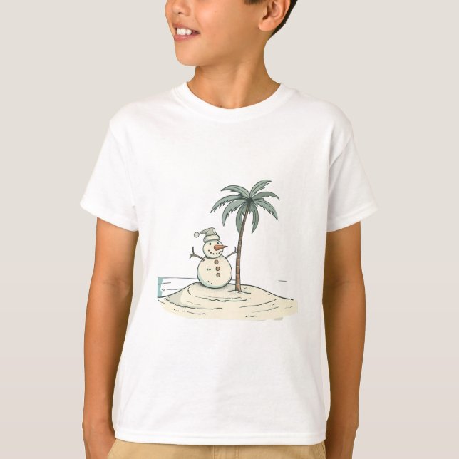 Summer Holiday Snowman Tropical Beach vibe Island  T-Shirt (Vorderseite)