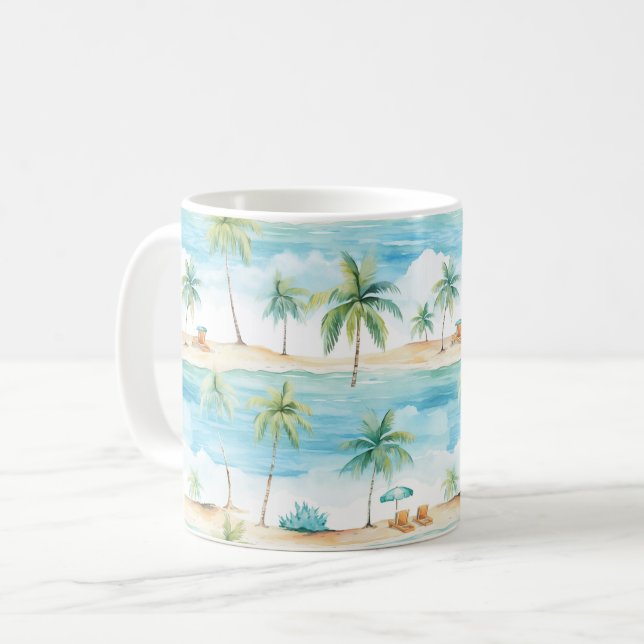 Summer Holidays Beach Palm Trees - Kaffeetasse (Vorderseite Links)