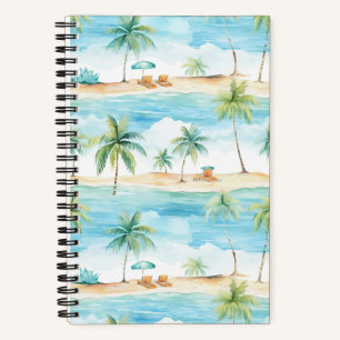Summer Holidays Beach Palm Trees - Notizbuch