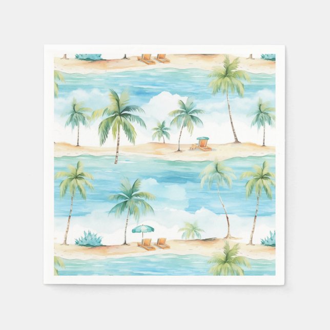 Summer Holidays Beach Palm Trees - Serviette (Vorderseite)