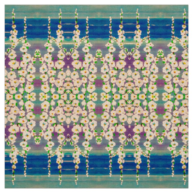 Summer Hollyhocks Fabric Stoff (Muster)