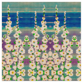 Summer Hollyhocks Fabric Stoff
