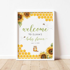 Summer Honey Bee Baby Dusche Willkommenspender Poster