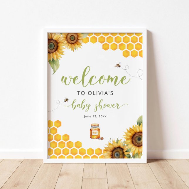 Summer Honey Bee Baby Dusche Willkommenspender Poster (Von Creator hochgeladen)