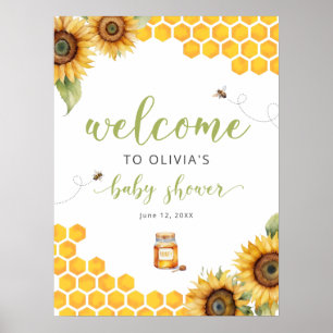 Summer Honey Bee Baby Dusche Willkommenspender Poster