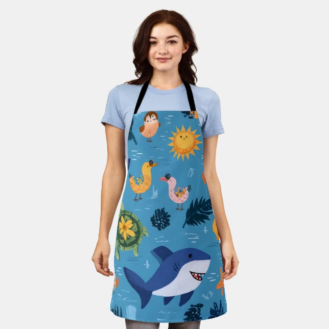 Summer Horizon All-Over Print Apron Gift Schürze (Getragen)
