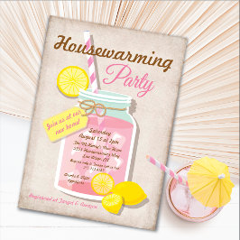 Summer Housewarming Mason Jar Lemonade Party Einladung