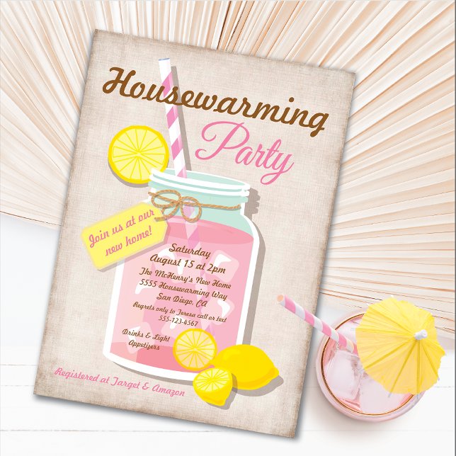 Summer Housewarming Mason Jar Lemonade Party Einladung (Von Creator hochgeladen)
