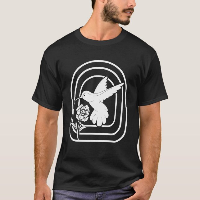 Summer Hummingbird mit Blume Colibri Vogelbesitzer T-Shirt (Vorderseite)