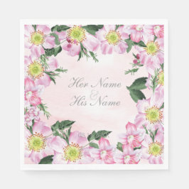 Summer Hund Rose Blume Hochzeit Serviette