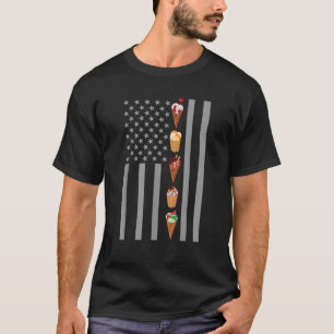Summer Ice Cream Cones Lover American Flag Geschen T-Shirt