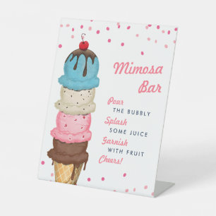 Summer Ice Cream Mimosa Bar Brautparty Sockelschild
